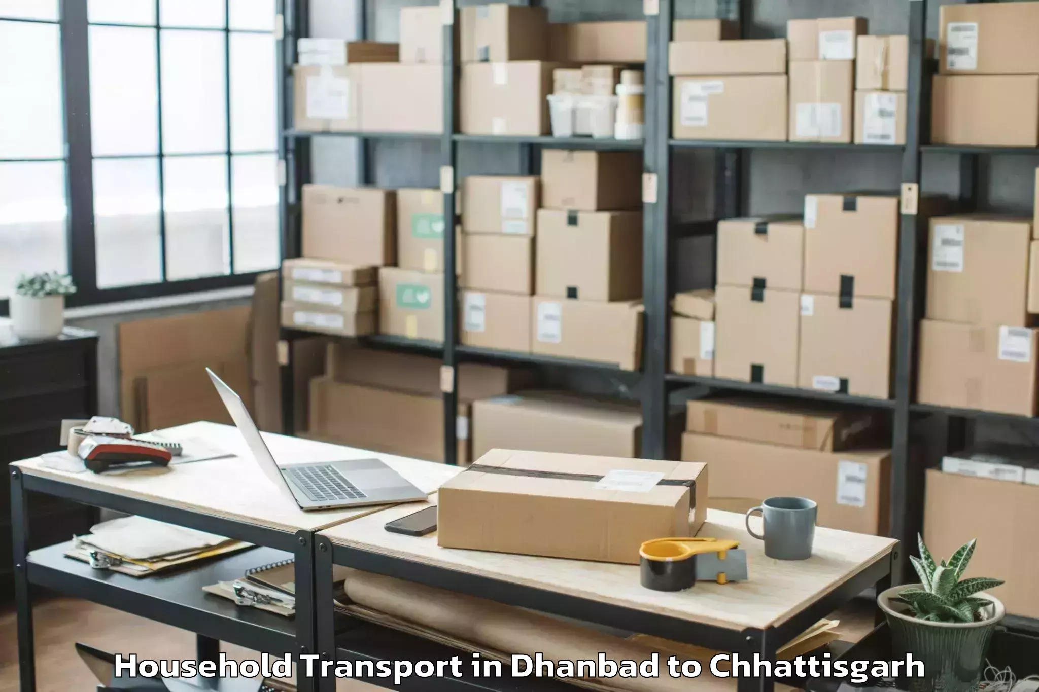 Dhanbad to Iit Bhilai Household Transport